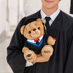 Ourson en peluche de remise des diplômes personnalisé avec nom et année - Chapeau universitaire - Cadeau pour les diplômés