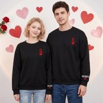 Personalised Romantic  King & Queen 100% Cotton Sweatshirt with Text Engagement Anniversary Valentine's Day Gift for Couples