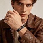 Personalized Anchor Unique PU Leather Bracelet with Name Daily Wear Birthday Gift for Man Husband