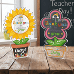 Personalised Sunflower Thank You for Helping Me Grow Acrylic Plaque with Name Teacher's Day Appreciation Gift for Teachers