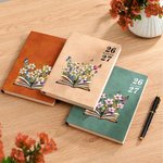 Personalized Birth Flower Butterfly A5 A6 PU Leather Journal Notebook with Year Library Bookish Book Club Gift for Bookworms