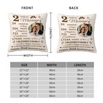 Personalized Photo Wedding Anniversary Throw Pillow Cover with Couple Name and Anniversary Number Home Decor Anniversary Gift for Couples