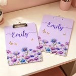 Personalised Birth Flower Butterfly Acrylic Clipboard with Name School Supplies Teacher Appreciation Week Teacher's Day Gift for Teachers Educators