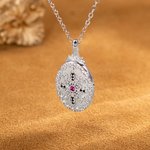 Personalisierte Vintage Rubin Edelstein Zirkon Foto Medaillon Halskette Geburtstag Valentinstag Geschenk für Frauen