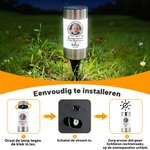 Gepersonaliseerde tuinlamp op zonne-energie met foto, naam en jaar ter nagedachtenis aan een dierbare