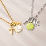 Personalized Baseball Softball Initial Cross Necklace with Box and Name Game Day Birthday Gift for Christian Sport Lover