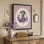 Personalized Gingham Floral Sunflowers Pet Photo Canvas Prints with Name Wall Art Home Decor Ship from USA Pet Birthday Gift for Pet Lover Owner