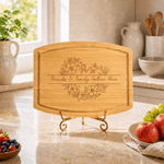 Personalized Heart Shaped Flower Charcuterie Cutting Board with Text Kitchen Decor Birthday Housewarming Gift for Family Friend