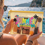 Personalised Summer Vibes Design Waterproof Beach Bag with Name Birthday Beach Party Gift for Her