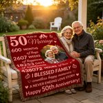 Personalized Wedding Anniversary Design Photo Tassel Soft Throw Blanket with Couple Name and Number Valentine's Day Anniversary Gift for Couple