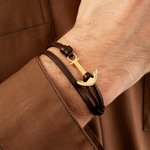 Personalized Anchor Unique PU Leather Bracelet with Name Daily Wear Birthday Gift for Man Husband
