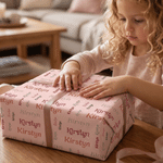 Personalized Multicolour Name Word Cloud Wrapping Paper Set of 3 Birthday Anniversary Party Gift for Girl Boy Woman Man