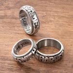 Personalized Double Layered Spinner Anxiety Ring with Name Dainty Jewelry Anniversary Birthday Gift for Him Her