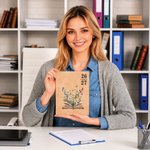 Personalized Birth Flower Butterfly A5 A6 PU Leather Journal Notebook with Year Library Bookish Book Club Gift for Bookworms