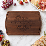 Personalized Heart Shaped Flower Charcuterie Cutting Board with Text Kitchen Decor Birthday Housewarming Gift for Family Friend