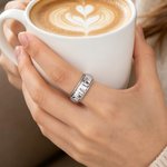 Personalized Double Layered Spinner Anxiety Ring with Name Dainty Jewelry Anniversary Birthday Gift for Him Her