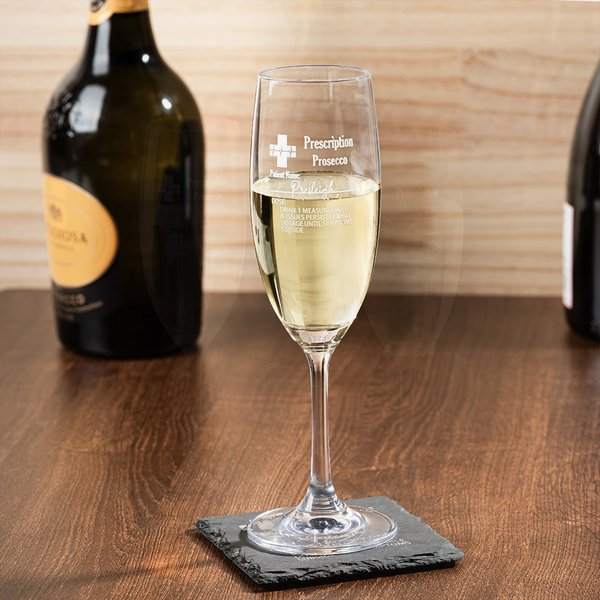 Vaso de champán con receta y posavasos de pizarra personalizados con nombre grabado Fiesta de cumpleaños Regalo de Navidad para los amantes del champán