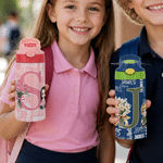 Personalised Name Word Cloud Cartoon Character 12 oz Insulated Water Bottle with Straw and Handle Back to School Birthday Gift for Boys Girls