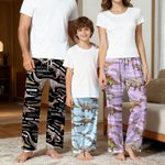 Personalized Dinosaur Name Word Cloud Multicolour Soft Pajama Pants Daily Wear Birthday Gift for Dinosaur Lover