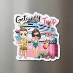 Personalized Cartoon Character Cruise Fridge Magnet with Name Home Decor Birthday Summer Travel Gift for Couple Friend