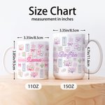 Personalised Sweet Bow Mahjong Design 11 oz 15 oz Ceramic Mug with Name Birthday Mahjong Club Gift for Mahjong Lover
