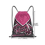 Personalized Glitter Cheer Pom Pom Pattern Drawstring Bag with Team Name Outdoor Sports Birthday Gift for Cheerleading Athletes