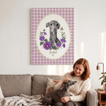 Personalized Gingham Floral Sunflowers Pet Photo Canvas Prints with Name Wall Art Home Decor Ship from USA Pet Birthday Gift for Pet Lover Owner