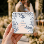 Personalized Sparrow Floral Square Ceramic Jewelry Dish with Text and Year Room Decor Anniversary Birthday Wedding Gift for Engagement Couple Woman