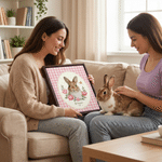 Personalized Gingham Floral Sunflowers Pet Photo Canvas Prints with Name Wall Art Home Decor Ship from USA Pet Birthday Gift for Pet Lover Owner