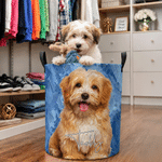Personalised Oil Painting Style Pet Photo Large Capacity Laundry Basket with Name and Handle Nursery Decor Birthday Gift for Pet Owner Lover