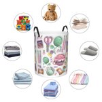 Personalized 3D Effect Yarn Crochet Hook Knitted Pattern Large Waterproof Laundry Storage Basket with Name Handle Birthday Gift for Knitting Lovers