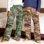 Personalized Dinosaur Name Word Cloud Multicolour Soft Pajama Pants Daily Wear Birthday Gift for Dinosaur Lover