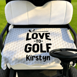 Personalised Love to Golf Soft Golf Cart Seat Cover with Name Club  Birthday Gift for Golf Lovers
