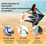 Serviette de plage personnalisée avec nom et motif - Silhouette de randonneur - Cadeau de vacances pour randonneur