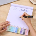 Personalised Coloured Pencils Notepad with Text and 40/80 Pages Daily Use Back to School Teachers' Day Appreciation Gift for Teachers