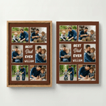 Personalized Best Dad Ever 6 Family Photos Large Canvas Prints with Name and Nickname Home Decor Ship from USA Father's Day Birthday Gift for Family