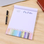 Personalised Coloured Pencils Notepad with Text and 40/80 Pages Daily Use Back to School Teachers' Day Appreciation Gift for Teachers