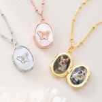 Personalised Butterfly Locket 1-2 Photos Necklace Dainty Jewellery Birthday Anniversary Memorial Gift for Women