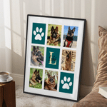 Personalised Paw Print 1-6 Pet Photos Canvas Prints with Name Home Decor Ship from USA Memorial Pet Party Birthday Gift for Pet Owners