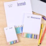 Personalised Coloured Pencils Notepad with Text and 40/80 Pages Daily Use Back to School Teachers' Day Appreciation Gift for Teachers