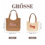 Personalisierte Boho-Häkeltasche mit Namen | Tote Bag | Alltag Sommerurlaub Geburtstag Geschenk für Frauen Freundinnen
