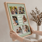 Personalized Best Dad Ever 6 Family Photos Large Canvas Prints with Name and Nickname Home Decor Ship from USA Father's Day Birthday Gift for Family