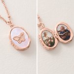 Personalised Butterfly Locket 1-2 Photos Necklace Dainty Jewellery Birthday Anniversary Memorial Gift for Women