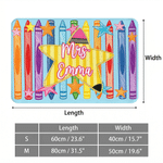 Personalized Multicolor Crayon Stars Anti-Slip Doormat with Title & Surname Home Decor Housewarming Teacher's Day Gift for Teacher Mentor