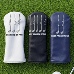 Personalized 1-6 Golf Club Pattern Name PU Leather Golf Club Head Cover with Text Golf Tools Anniversary Retirement Gift for Golf Player Man