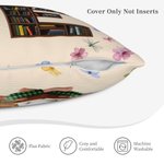 Funda de cojín de bolsillo personalizada con diseño floral y personaje de cómic, con nombre e iniciales; decoración para el hogar y regalo de cumpleaños para los amantes de la lectura