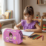 Personalized Im Kind Im Brave Large Capacity Pencil Case with Name Back to School Birthday Gift for Kid Student