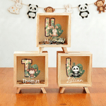 Personalised Cartoon Animal Pattern Wooden Money Box with Name Back to School Children's Day Birthday Gift for Boys Girls