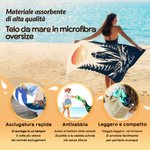 Telo mare sportivo personalizzato con nome e silhouette, in microfibra ad asciugatura rapida - Regalo di compleanno per amanti di trekking