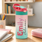 Personalized Gradient Color Name 12 oz Insulated Water Bottle with Text Back to School Birthday Gift for Kid